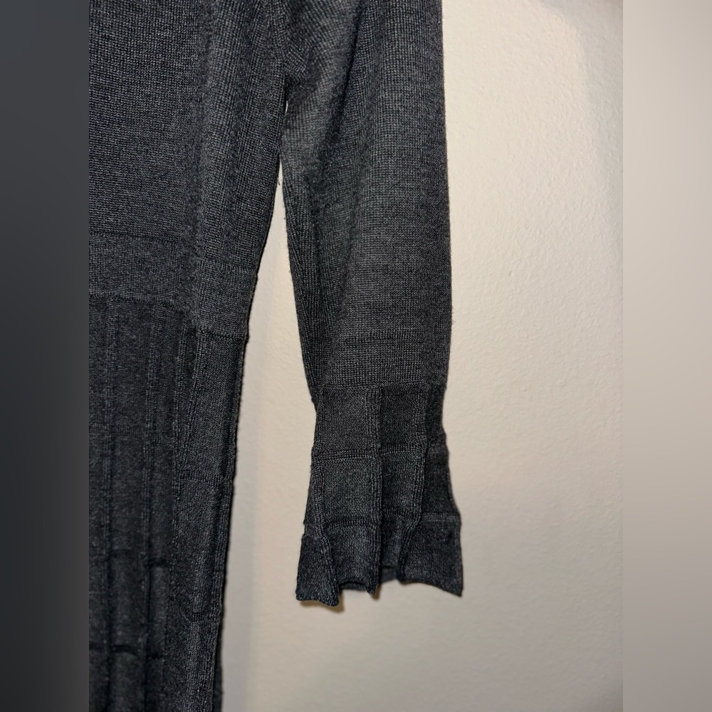 Calvin Klein Fit & Flare Sweater Dress Pleated Charcoal Gray Women’s Size Medium - Picture 5 of 5
